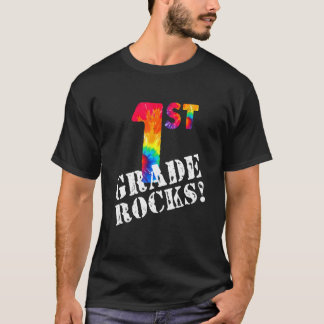 First Day Of 1st Grade Rocks Tie Dye Student Back T-Shirt