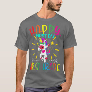 First Day Of 1st Grade Teacher Unicorn Lover Back T-Shirt