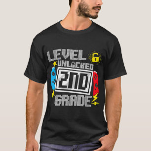 First Day Of 2Nd Grade Level Unlocked Game Back  T-Shirt