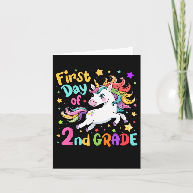 First Day Of 2nd Grade Second Grade Back To School Card (Front)