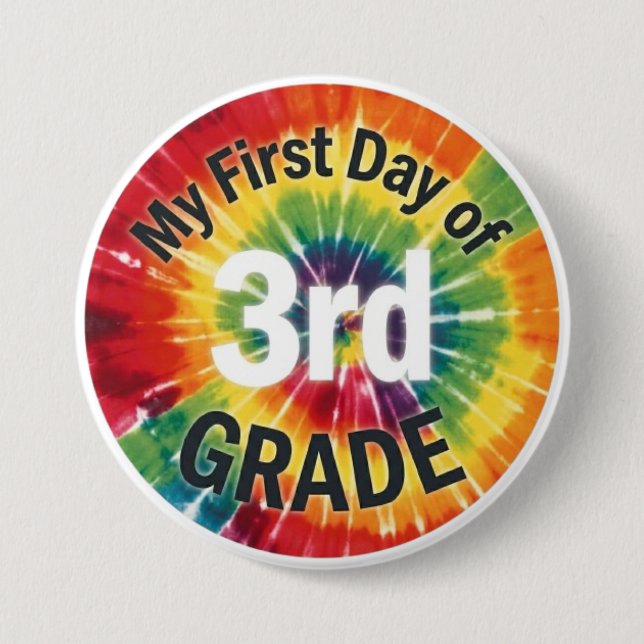 First Day of 3rd Grade 7.5 Cm Round Badge (Front)