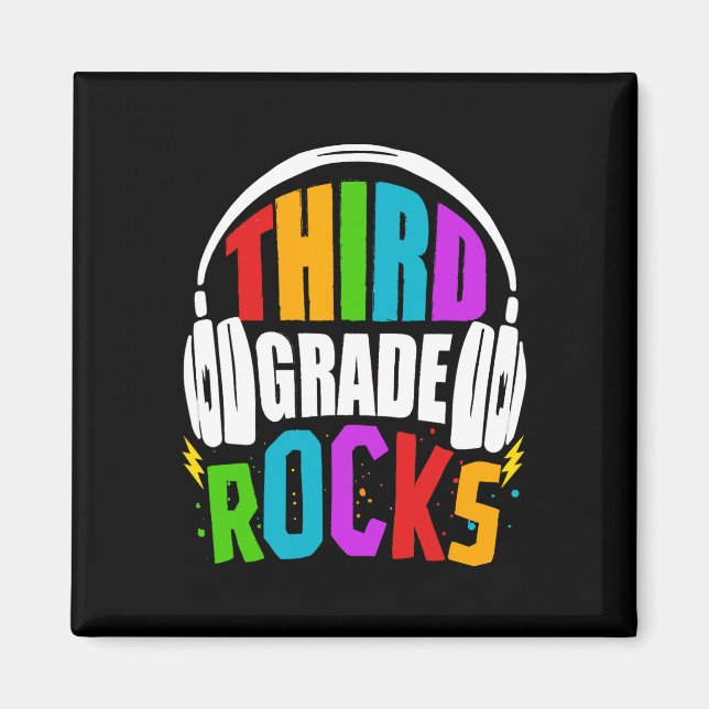 First Day Of 3rd Grade Rocks Back To School Teache Magnet (Front)