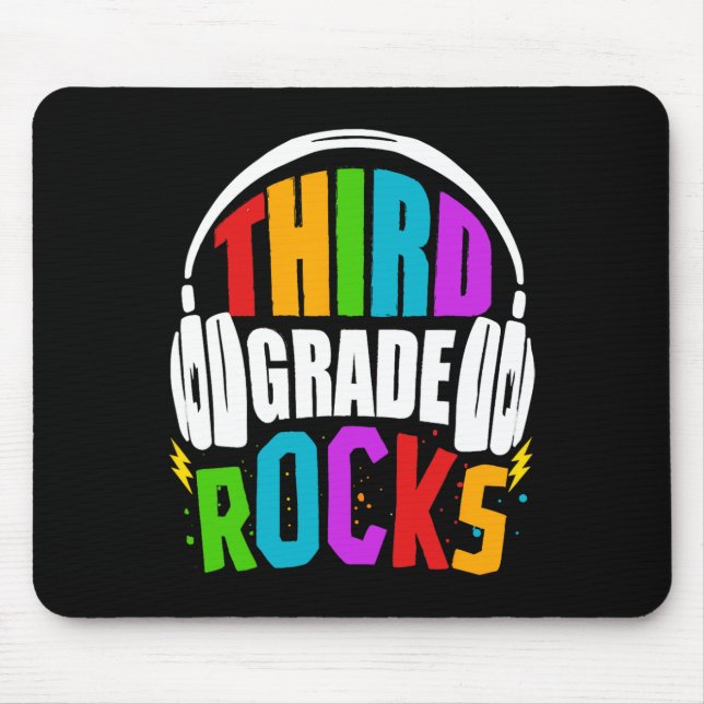 First Day Of 3rd Grade Rocks Back To School Teache Mouse Pad (Front)