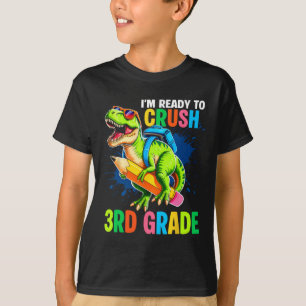 First Day Of 3rd Grade Shirt Boys Dinosaur Back To
