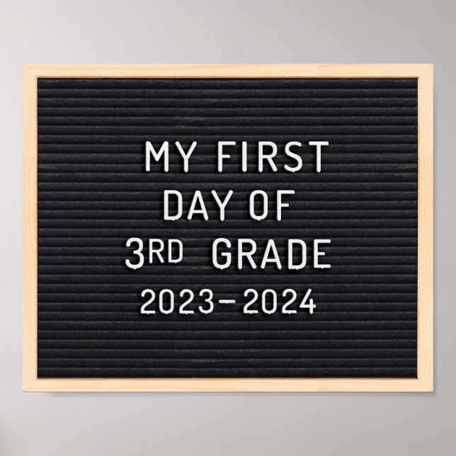 First day of 3rd Grade sign First day of school (Front)