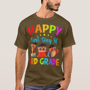 First Day Of 3rd Grade Teacher Cute Owls Third Gra T-Shirt