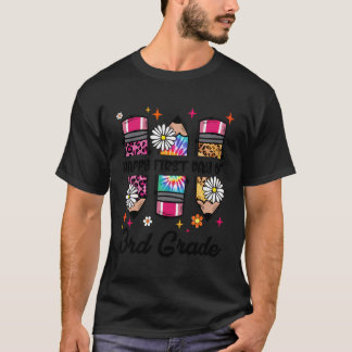 First Day Of 3Rd Grade Teacher Leopard Pencil Back T-Shirt