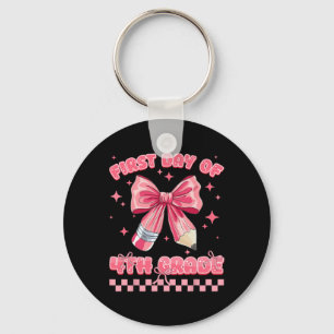 First Day Of 4th Grade Coquette Byck To School Gir Key Ring