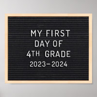 First day of 4th Grade sign First day of school