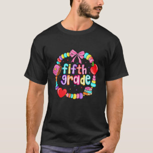 First Day Of 5th Grade Friendship Bracelet Back To T-Shirt