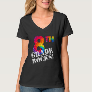 First Day Of 8th Grade Rocks Tie Dye Student Back T-Shirt