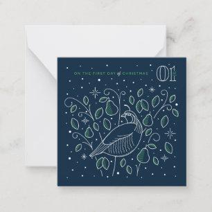 FIRST DAY OF CHRISTMAS / Stationery Note Card