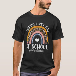 First Day Of Educator Life Back To School Leopard T-Shirt