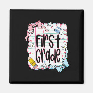 First Day Of First Grade Coquette Bow For Teacher Magnet