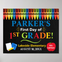 First Day of First Grade School Sign - 1st grade