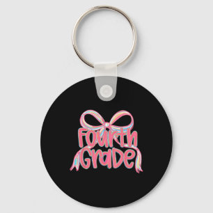 First Day Of Fourth Grade Floral Bundle For Teache Key Ring