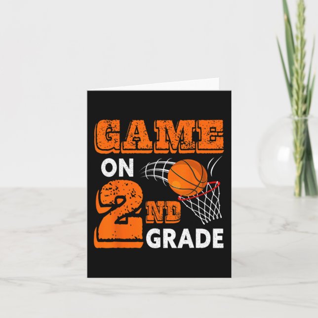First Day of Game On 2nd Grade Back To School Bask Card (Front)