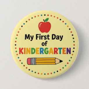 First Day of Kindergarten 7.5 Cm Round Badge