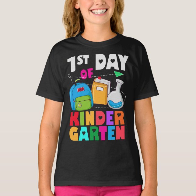First Day of Kindergarten Back to School Cute T-Shirt (Front)