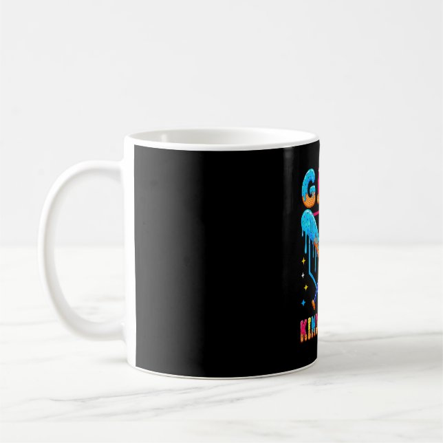 First day of kindergarten baseball drip for boys coffee mug (Left)