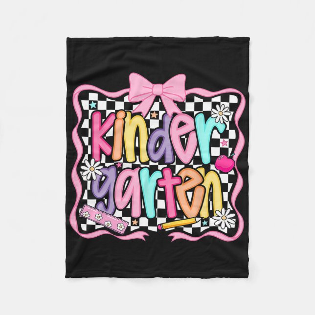 First Day Of Kindergarten Floral Bundle For Teache Fleece Blanket (Front)