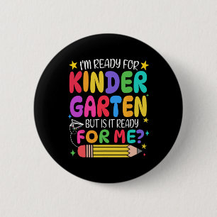 First Day Of Kindergarten Girls Boys First Day Of 6 Cm Round Badge