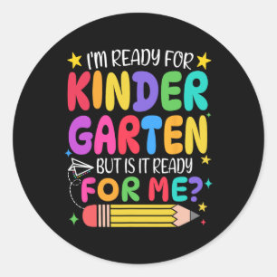 First Day Of Kindergarten Girls Boys First Day Of  Classic Round Sticker
