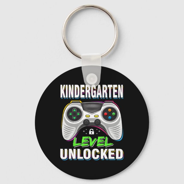 First Day of Kindergarten Level Unlocked Back To S Key Ring (Front)