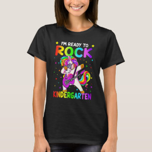 First Day Of Kindergarten Rock Unicorn Girls Back T-Shirt