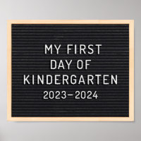 First day of Kindergarten sign First day of school