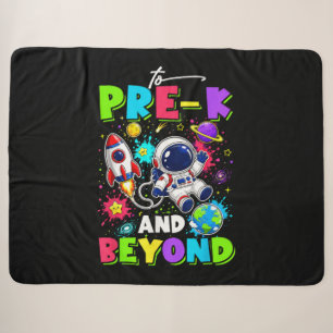 First Day of Pre-K Astronaut Space Back to School Sherpa Blanket
