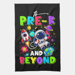 First Day of Pre-K Astronaut Space Back to School Tea Towel