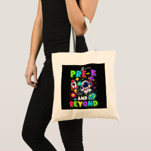 First Day of Pre-K Astronaut Space Back to School Tote Bag