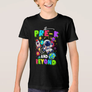 First Day of Pre-K Astronaut Space Back to School Tri-Blend Shirt