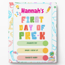 First Day of Pre-K Board, Back to School Sign