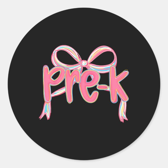 First Day Of Pre-k Floral Bundle For Teacher  Classic Round Sticker (Front)