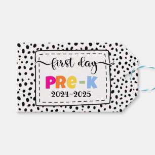 first day of pre-k photo prop sign gift tags