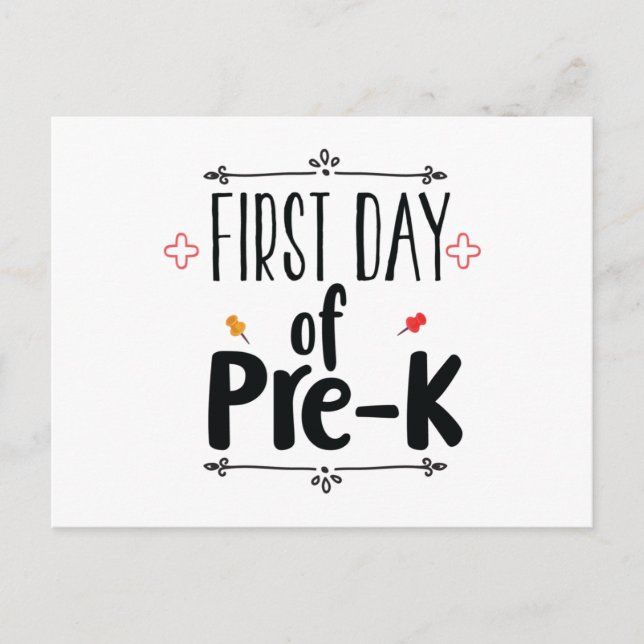 First Day of Pre K Postcard (Front)