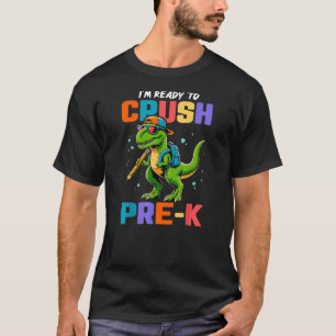 First Day Of Pre-K Shirt Boys Kids Dinosaur Back T