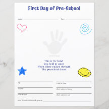 First Day of Pre-School Print