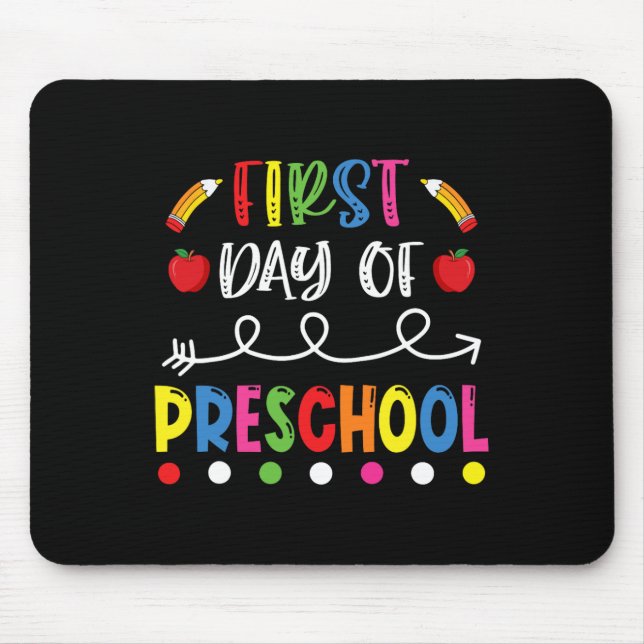 First Day Of Preschool Byck To School Teacher Stud Mouse Pad (Front)