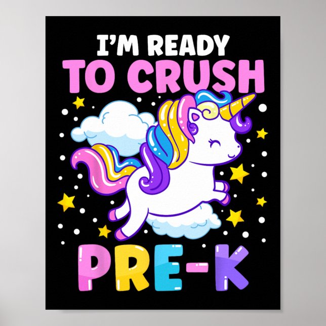 First Day of Preschool I'm Ready To Crush Pre-K Un Poster (Front)