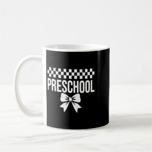 First Day Of Preschool Preppy Coquette Bow Girl Coffee Mug