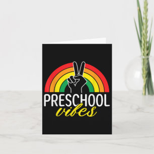 First Day Of Preschool Vibes Back To School Rainbo Card