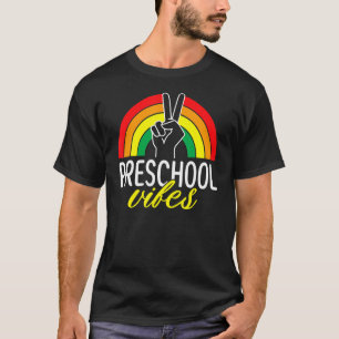 First Day Of Preschool Vibes Back To School Rainbo T-Shirt