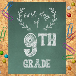 First Day of School, 1st Day of 9th Grade Freshman Photo Print