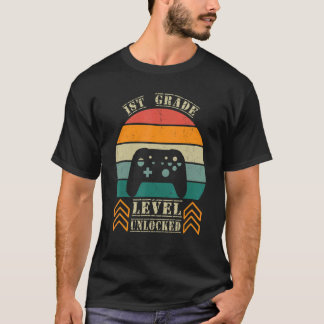 First Day Of School 1st Grade Level Unlocked retro T-Shirt