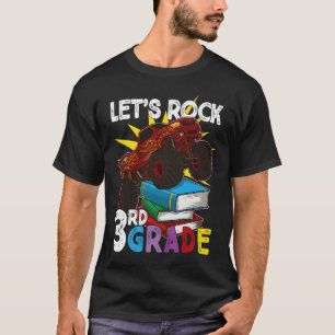 First Day Of School 2022 Let's Rock 3rd Grade Mons T-Shirt