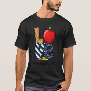 First Day Of School Apple Teacher Life Teacher Cla T-Shirt