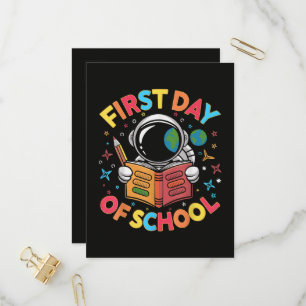 First Day of School Astronaut Space Back to School Invitation Postcard